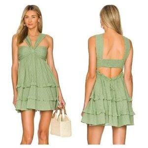 Revolve x Tularosa Johanna Mini Dress in Sage Green